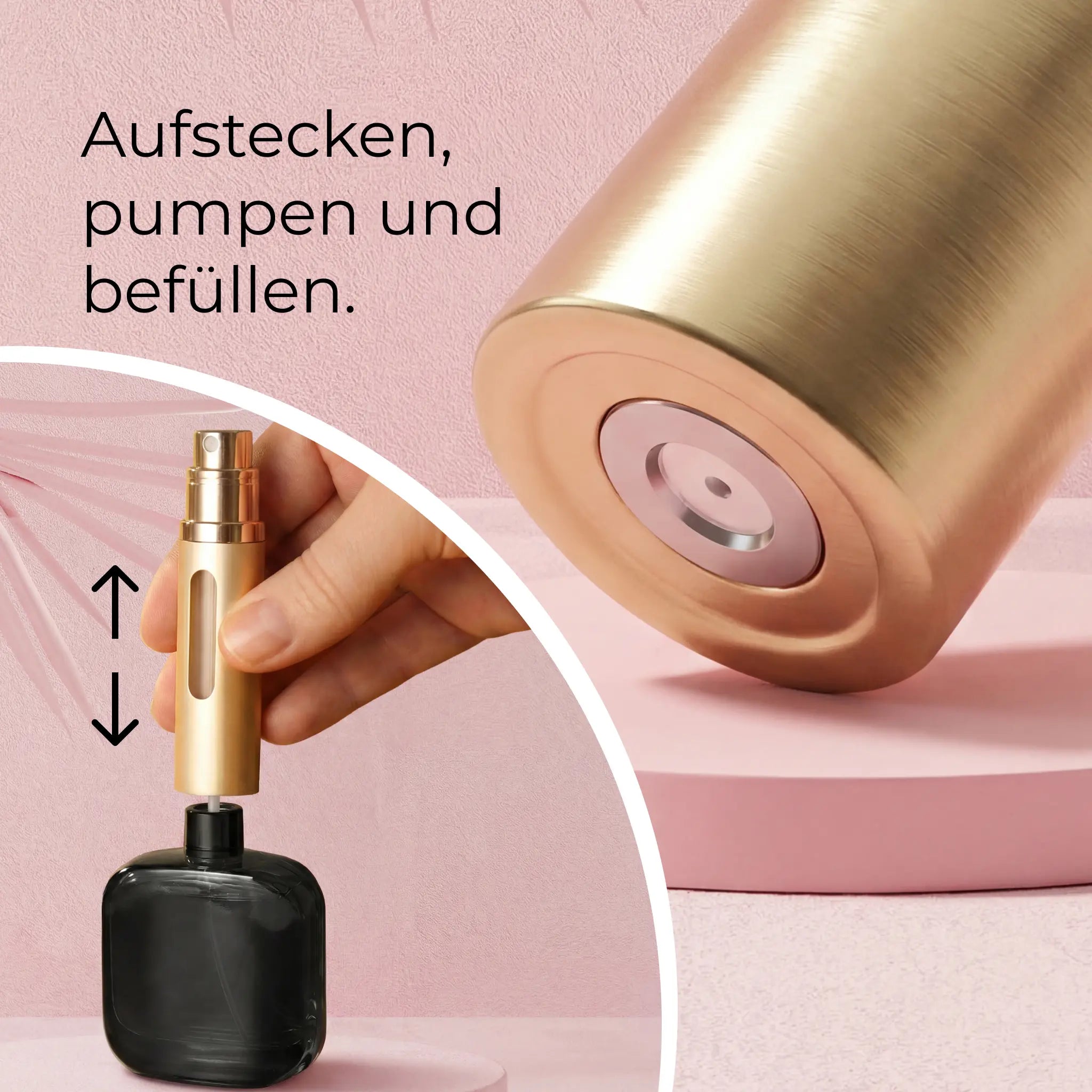 Reise-Flakon aus Aluminium · Bis zu 80 Anwendungen · Ideal für unterwegs